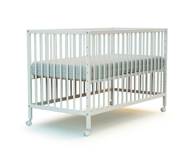 Lit bébé-cododo Webaby 60x120 blanc AT4 sommier