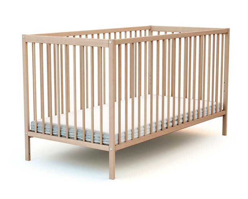 Lit bébé Essentiel 70x140 lit en bois lit enfant AT4 - Bambinou