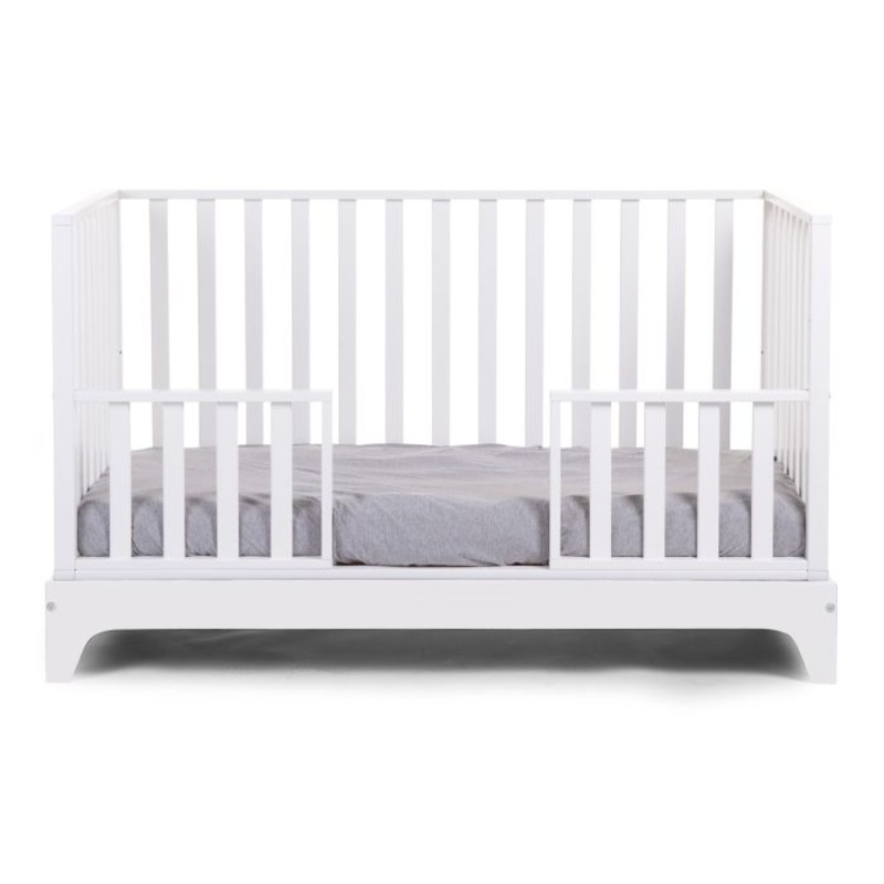 Lit Bébé Evolutif Blanc 70x140 Childhome semi ouvert