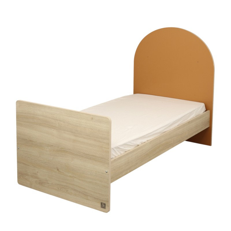 Pack Duo Arche Lit évolutif Caramel + Commode à langer/Bureau Sauthon lit junior