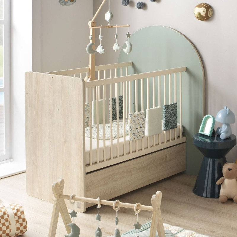 Pack Duo Arche Lit évolutif Sauge + Commode à langer/Bureau Sauthon lifestyle 1