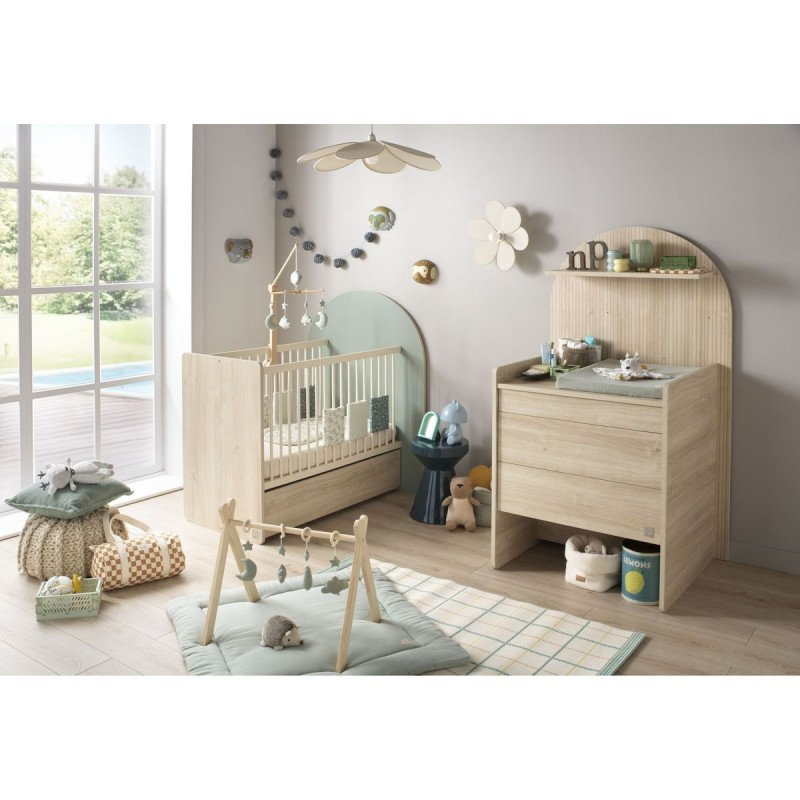 Pack Duo Arche Lit évolutif Sauge + Commode à langer/Bureau Sauthon lifestyle 7