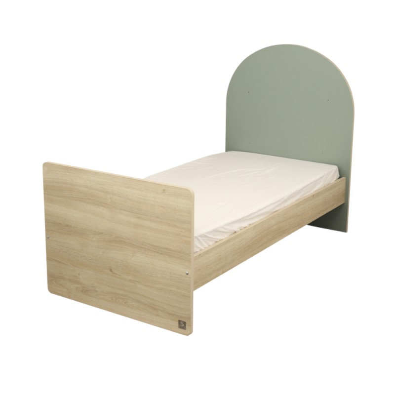 Pack Duo Arche Lit évolutif Sauge + Commode à langer/Bureau Sauthon lit junior