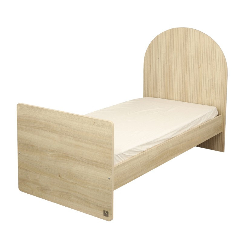 Pack Duo Arche Lit évolutif Strié + Commode à langer/Bureau  Sauthon lit junior