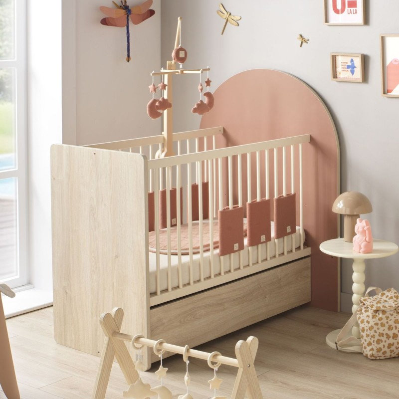 Pack Duo Arche Lit évolutif Terracotta + Commode à langer/Bureau Sauthon lifestyle 1