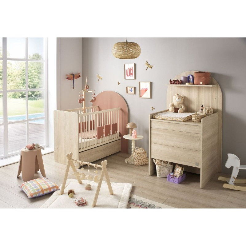 Pack Duo Arche Lit évolutif Terracotta + Commode à langer/Bureau Sauthon lifestyle 5