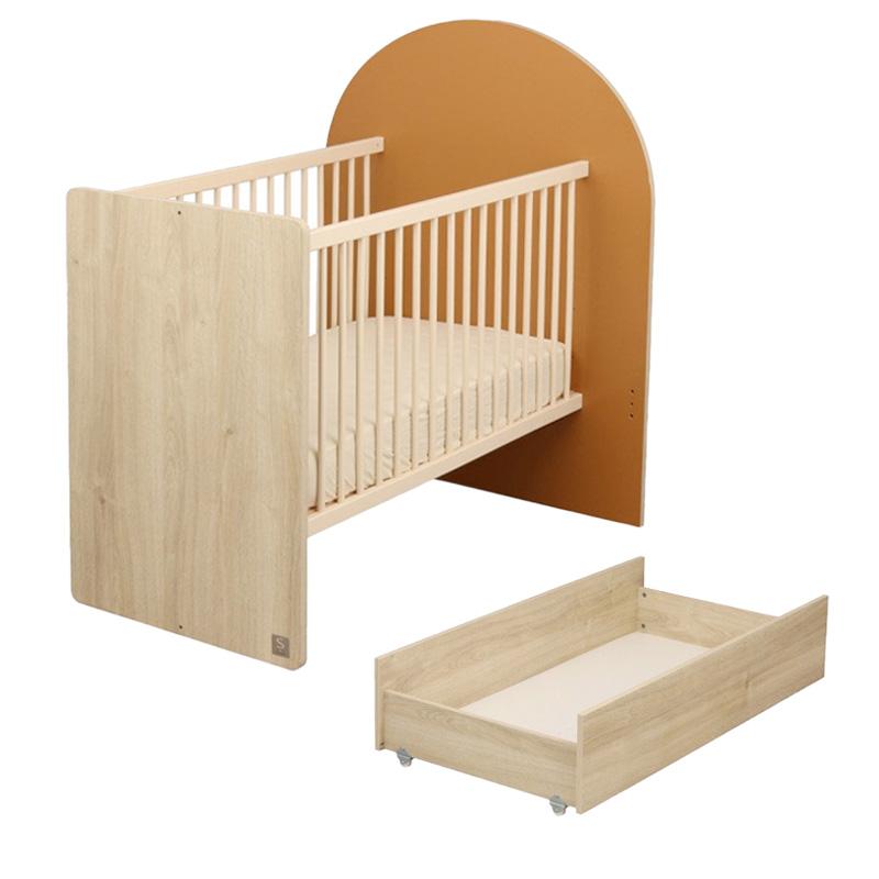 Lit bébé évolutif Arche 60x120 - 90x190 avec tiroir SAUTHON produit