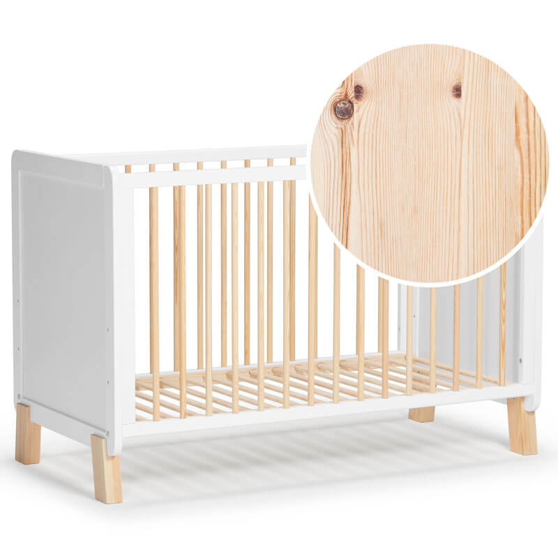 Lit bébé évolutif Nico 60 x 120 cm Blanc Kinderkraft bois