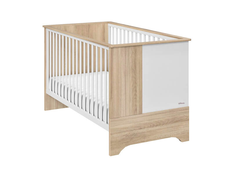 Lit bébé évolutif Sacha 70 x 140 cm avec 2 pans Chêne Galipette bicolore