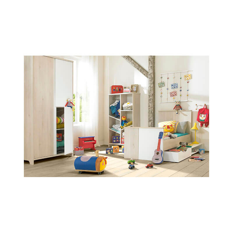 Lit bébé évolutif Sacha 70 x 140 cm avec 2 pans Pin Galipette ambiance junior