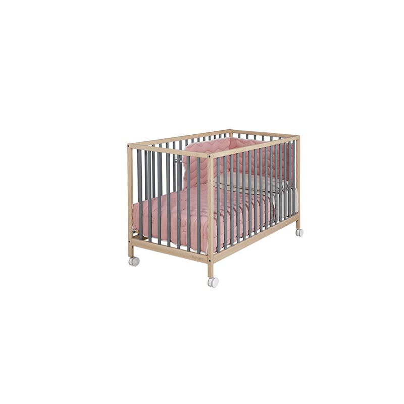 Lit bébé Mountain 120 x 60 cm Sable/Gris Micuna matelas