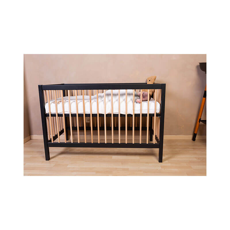 Lit bébé Noir/Naturel 60 x 120 cm Childhome chambre