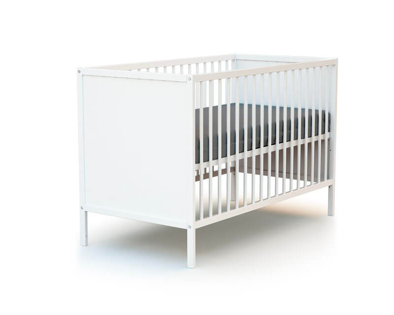 Lit bébé à panneaux Webaby 60x120 blanc AT4 sommier