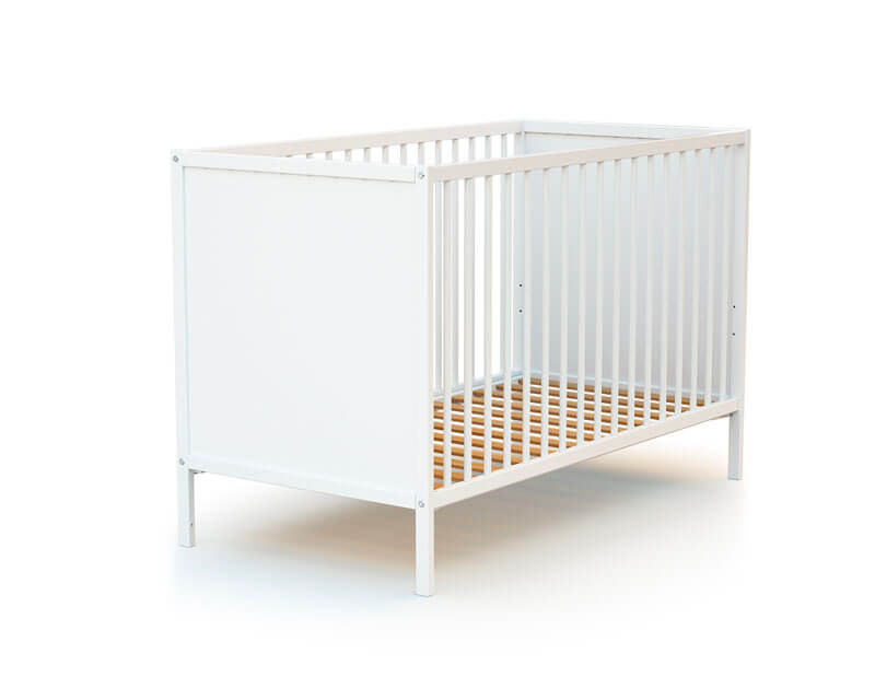 Lit Bébé Pliant Blanc En Bois Massif 60x120 - Lit bébé BUT