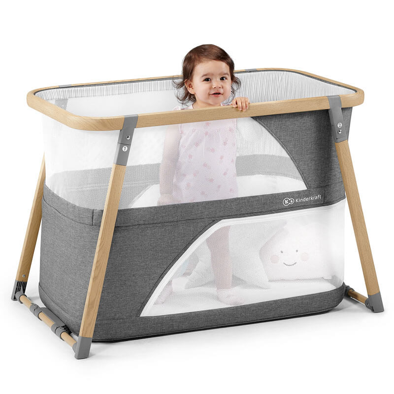 Lit bébé pliant Sofi Gris Kinderkraft enfant