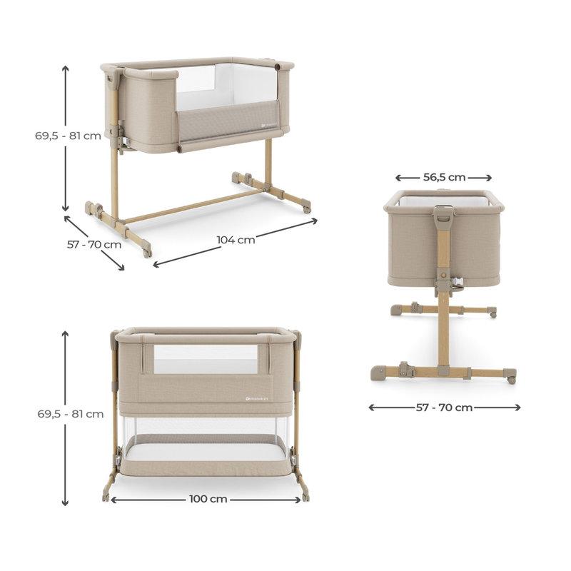 Lit cododo Nestee Grow 2 Bois/Beige KINDERKRAFT dimensions