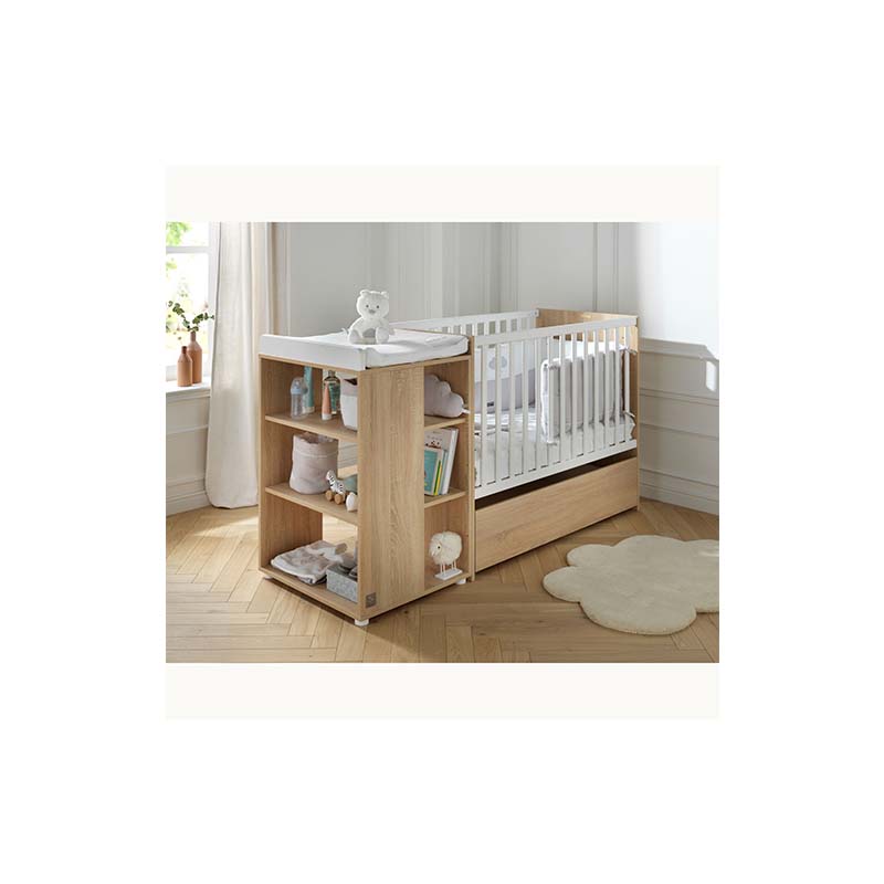 Lit combiné évolutif Nova 120 x 60 cm blanc lin Sauthon chambre bébé 2