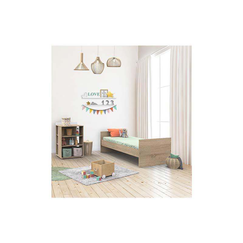 Lit combiné évolutif Nova 120 x 60 cm blanc lin Sauthon chambre junior