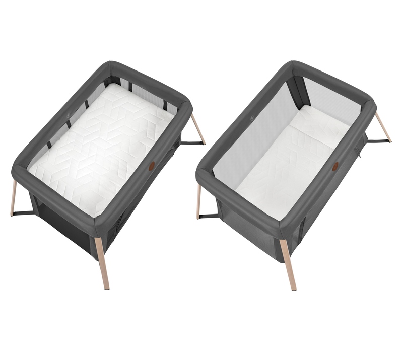Lit de voyage Calao Light Beyond Graphite Eco MAXI COSI dessus