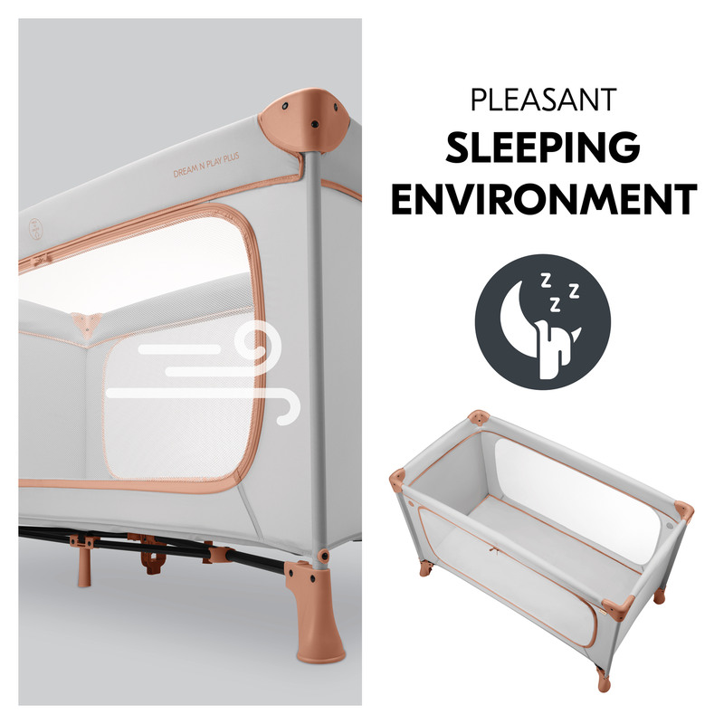 Pack Lit de voyage Dream N Play Plus Dusty + drap housse  HAUCK sommeil