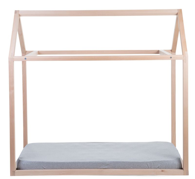 ‌Lit enfant Cabane 70 x 140 cm Naturel Chidhome Matelas