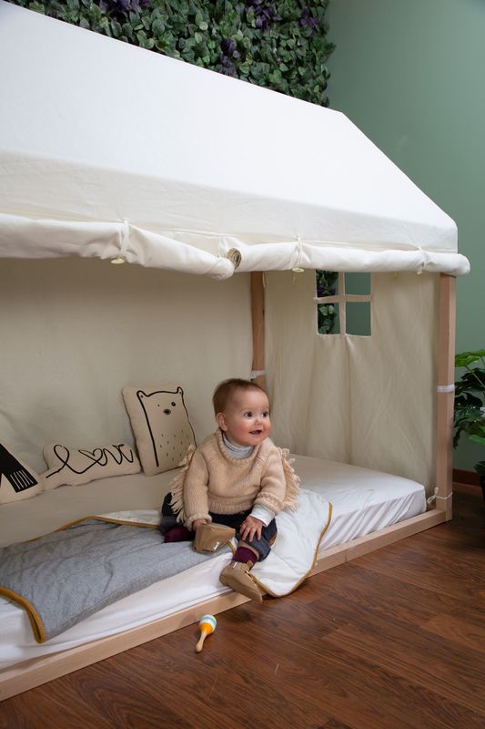 ‌Lit enfant Cabane 90 x 200 cm Naturel Childhome Repos