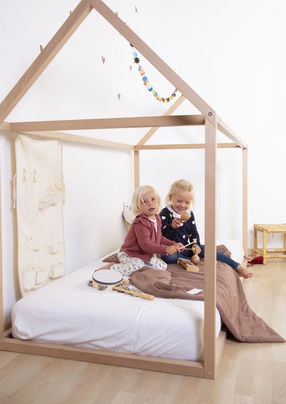 ‌Lit enfant Cabane 90 x 200 cm Naturel Childhome Famille