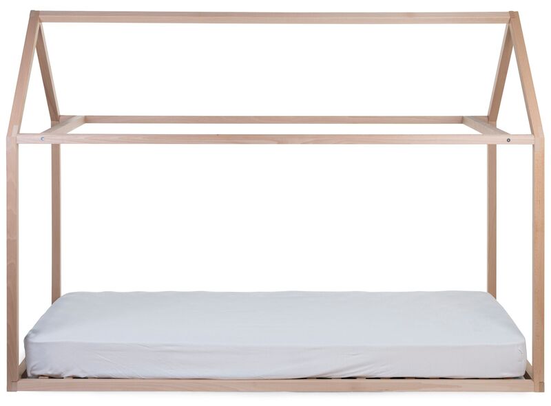 ‌Lit enfant Cabane 90 x 200 cm Naturel Childhome Matelas