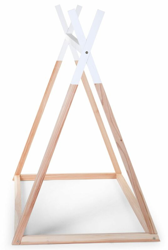 Lit enfant Tipi 70 x 140 cm Naturel/Blanc Childhome Latéral