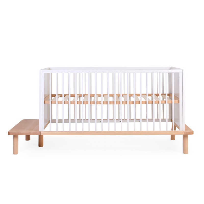 Lit évolutif Evobed 140x70 Ecru Naturel Childhome baisser