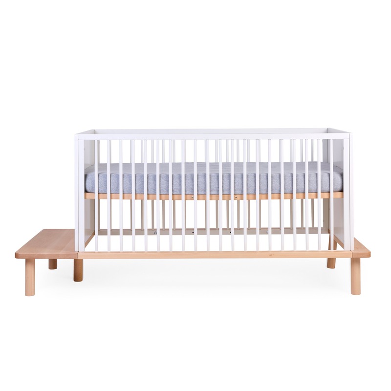 Lit évolutif Evobed 140x70 Ecru Naturel Childhome produit face
