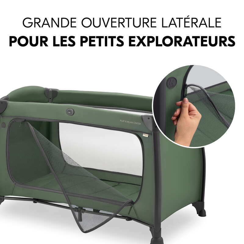 Pack lit parapluie Play N Relax center + drap housse Hauck ouverture