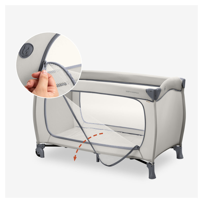 Lit parapluie Sleep N Easyfold Dark Grey Hauck ouverture