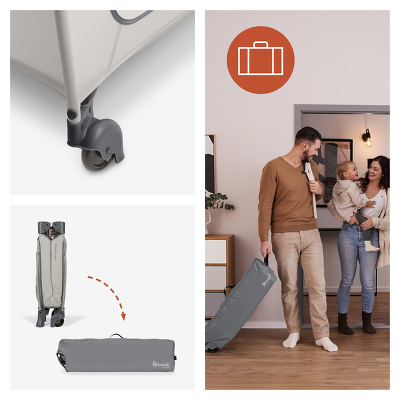 Lit parapluie Sleep N Easyfold Dark Grey Hauck pliable