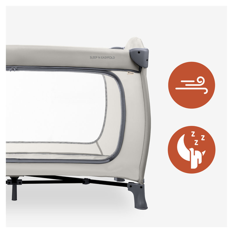 Lit parapluie Sleep N Easyfold Dark Grey Hauck zoom