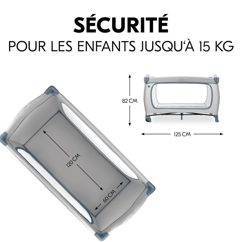 Lit parapluie Sleep N Play Go Plus Hauck dimensions