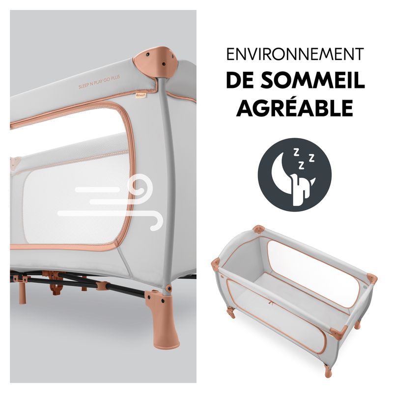 Pack Lit parapluie Sleep N Play Go Plus + drap housse Hauck ventilation