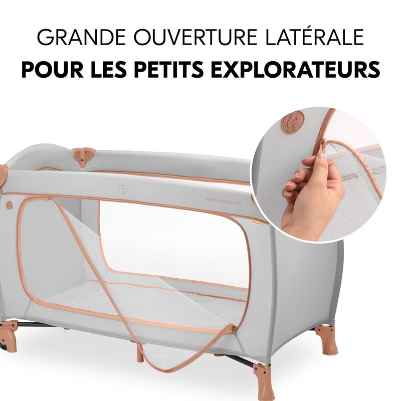 Pack Lit parapluie Sleep N Play Go Plus + drap housse Hauck ouverture