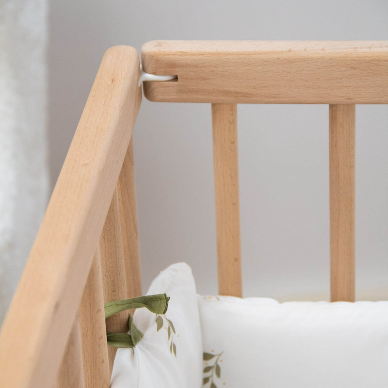 Lit pliant Simona 60 x 120 Hêtre Micuna angle