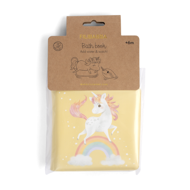 Livre de bain La plage des licornes FILIBABBA packaging