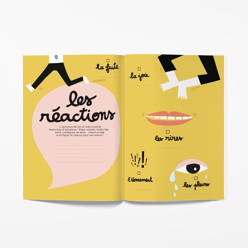 Livre à remplir 9 mois à t'attendre Minus Edtions reaction