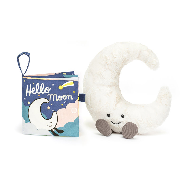Livre en tissu Hello Moon Jellycat avec peluche 