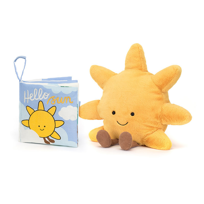 Livre en tissu Hello Sun Jellycat avec peluche 