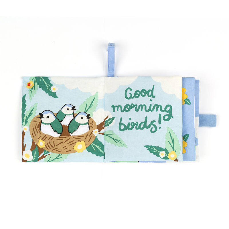 Livre en tissu Hello Sun Jellycat ouvert 