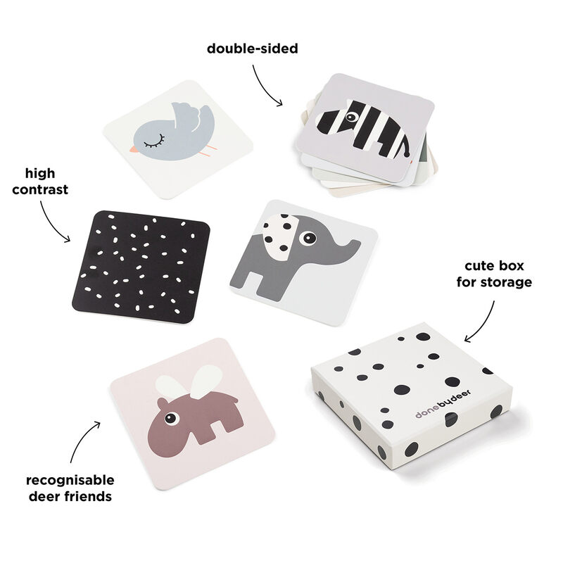 Lot de 10 Cartes aux motifs contrastés Deer friends Multicolore Done by Deer information