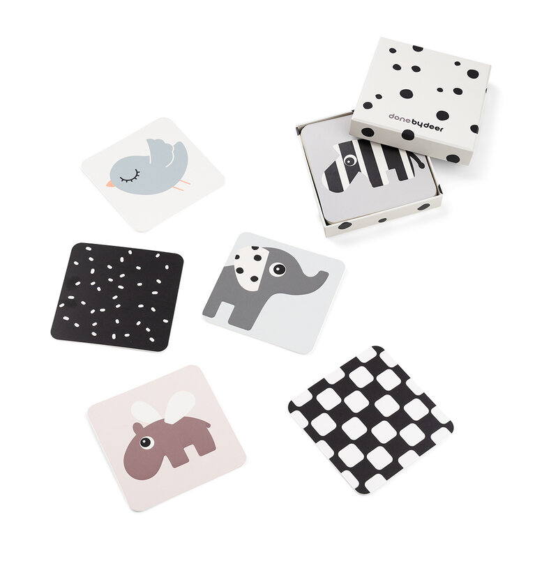 Lot de 10 Cartes aux motifs contrastés Deer friends Multicolore Done by Deer produit face