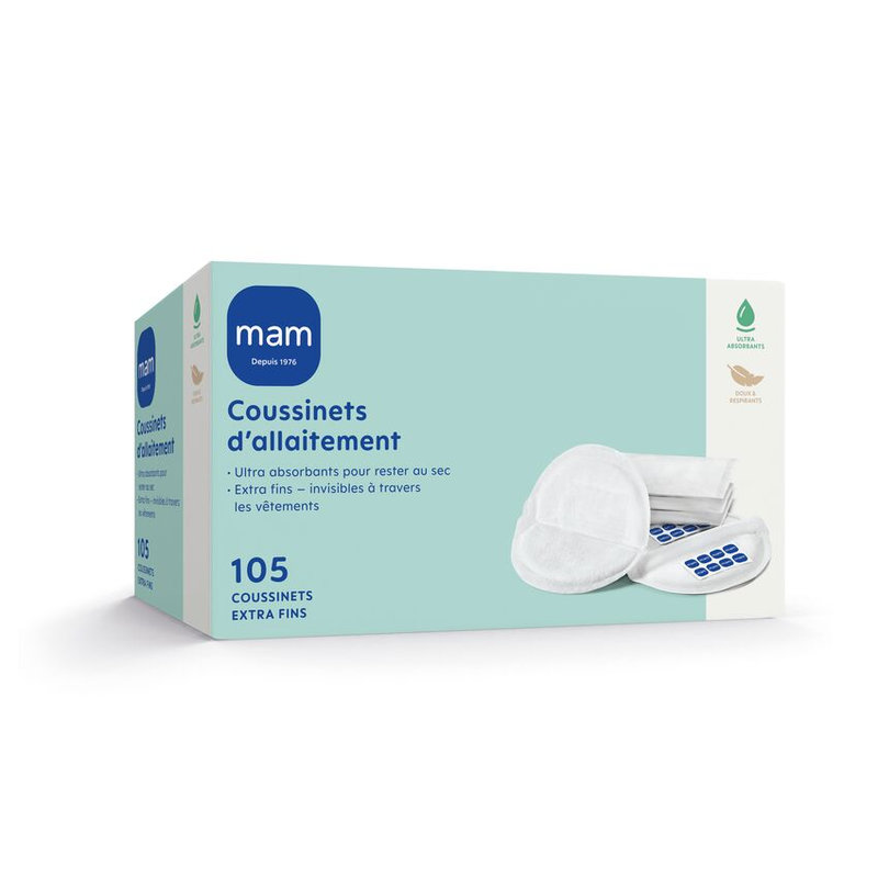 Lot de 105 Coussinets d'allaitement Mam packaging profil