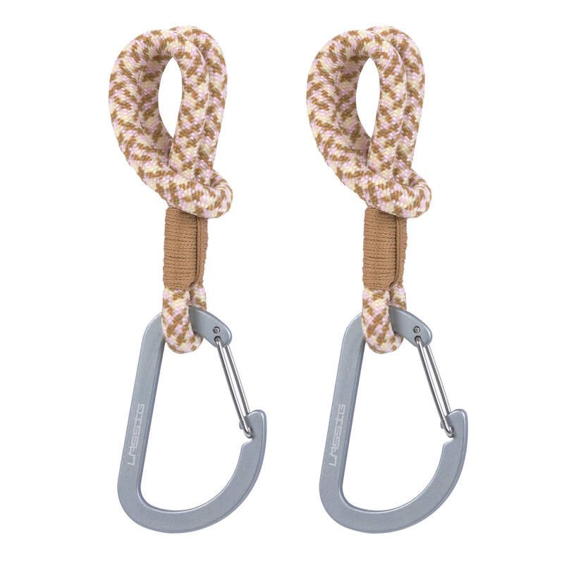 Lot de 2 attaches sac à langer pour poussettes Lassig beige