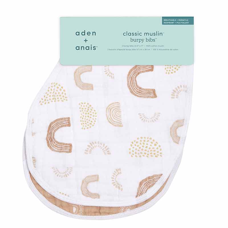 Lot de 2 bavoirs d’épaule en mousseline de coton Keep rising Aden + Anais Packaging