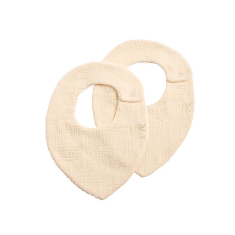Lot de 2 Bavoirs Unis Sauthon vanille